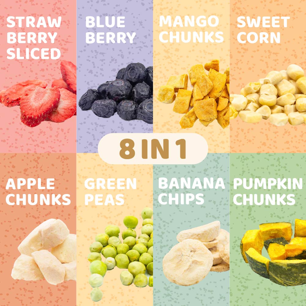 Freeze-Dried Fruit and Vegetable Pack 1 - Emergency Food Supplies Camping Food - Dried Fruits and Vegetables for Camping or Travel