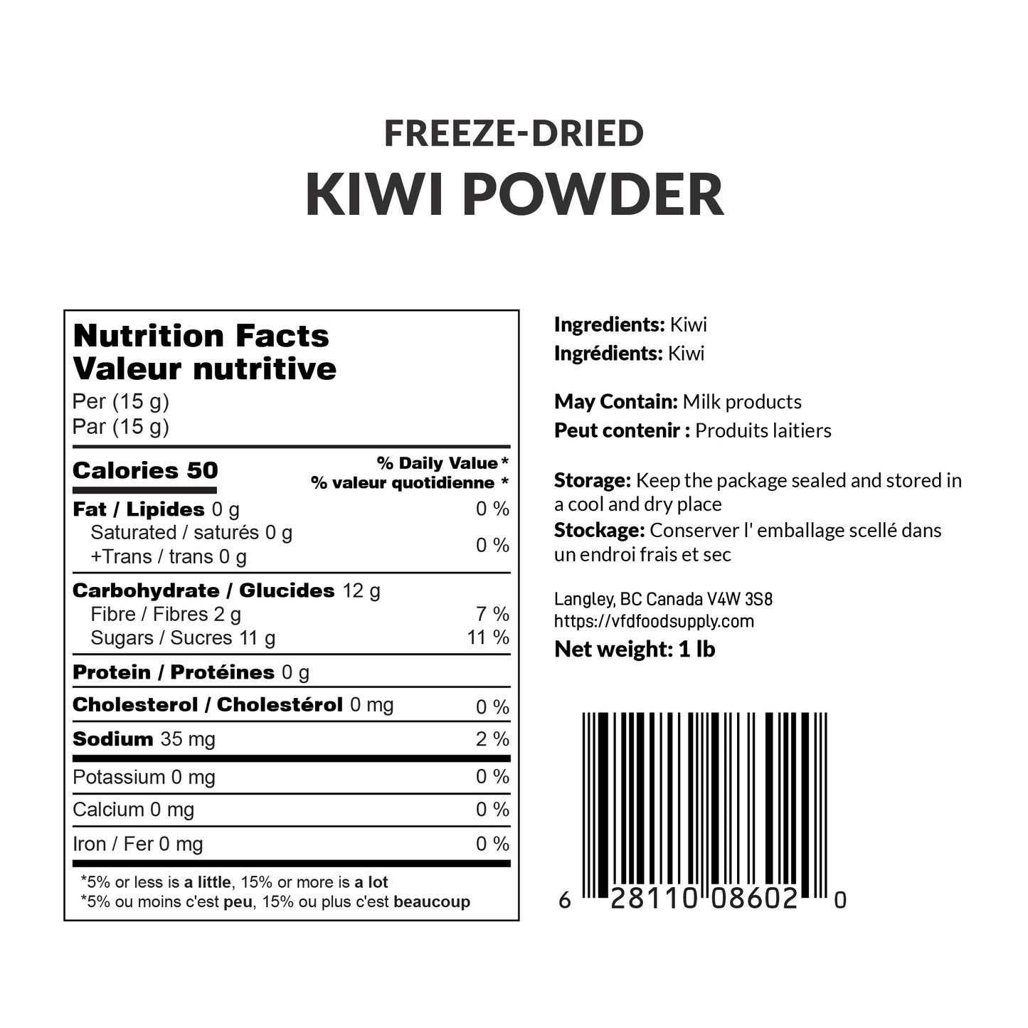 Freeze-Dried Kiwi Powder - Kiwifruit Powder - 40 Mesh