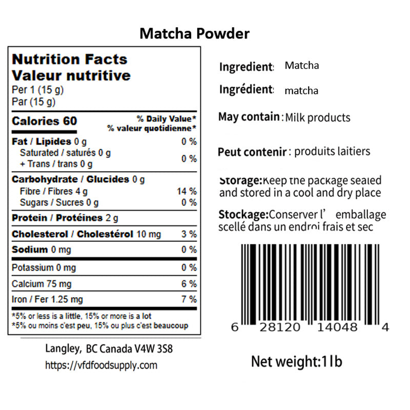 Matcha Powder 1 lb - 80 Mesh