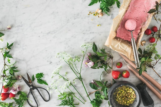 freeze dried strawberries for ice cream