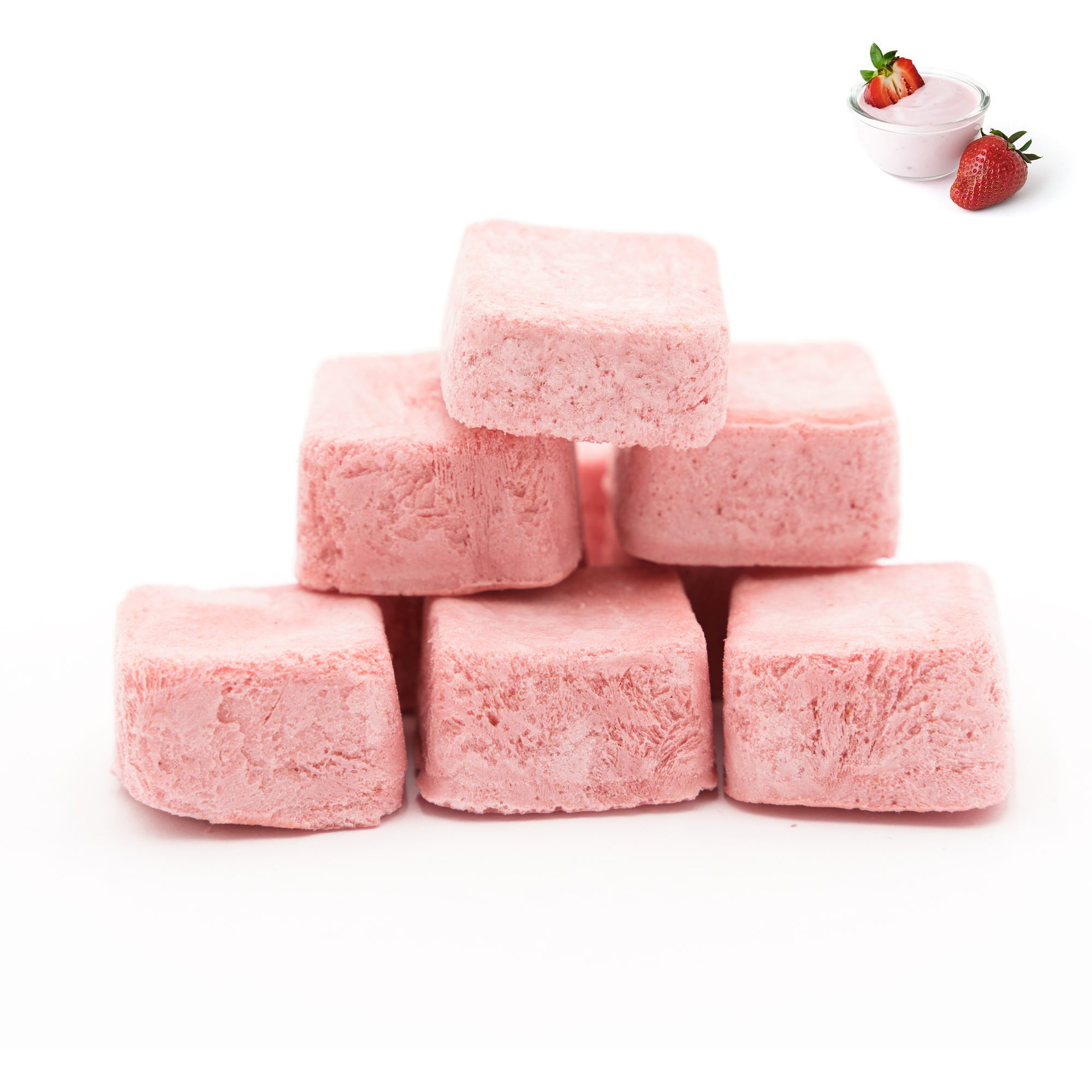 Freeze-Dried Yogurt Cubes (Strawberry) | Made with Real Yogurt and Strawberries | Yogurt Snack Wholesale Bulk Freeze Dried Yogurt & Fruit Snacks