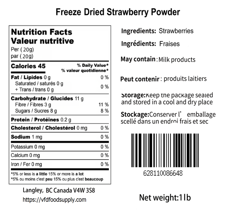 Freeze-Dried Strawberry Powder For Smoothies and Baking - Strawberry Smoothie - Gluten Free - No Additives