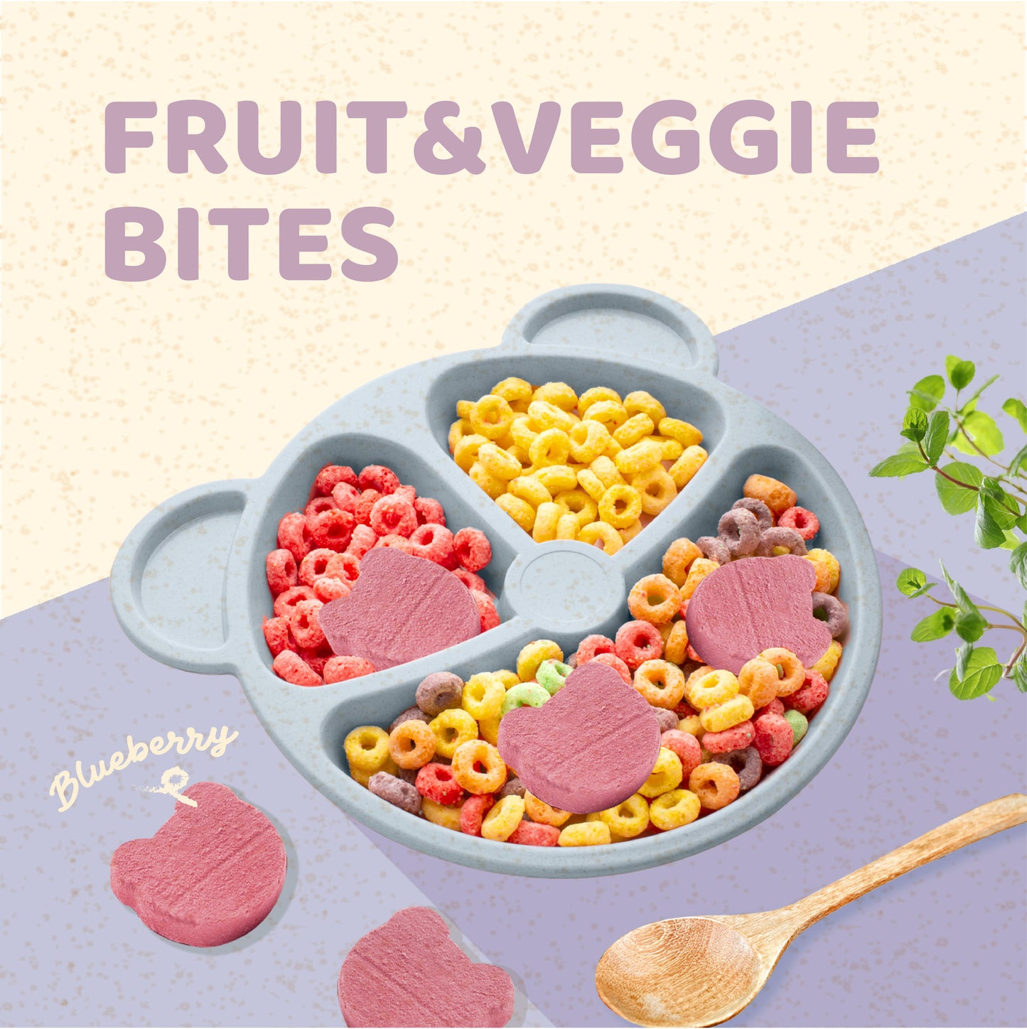 Freeze-Dried Fruit & Veggie Bites (Blueberry Flavor) – No Sugar, Additives, or Preservatives Added