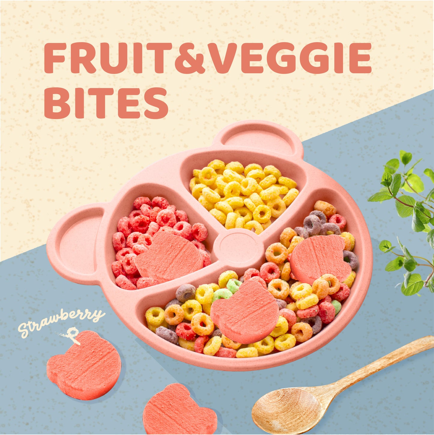 Freeze-Dried Fruit & Veggie Bites (Strawberry Flavor) – No Sugar, Additives, or Preservatives Added