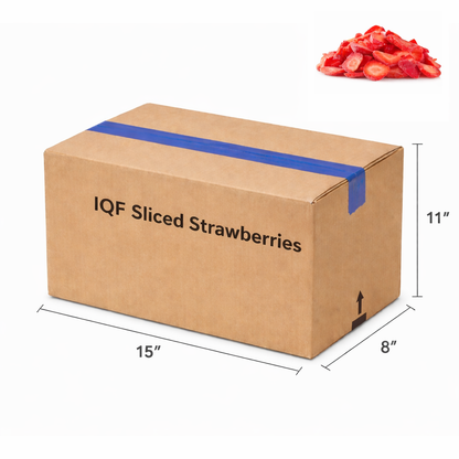 IQF Frozen Sliced Strawberries – Bulk 22 lb Case | Foodservice & Bakery Ingredient (Pickup Only)