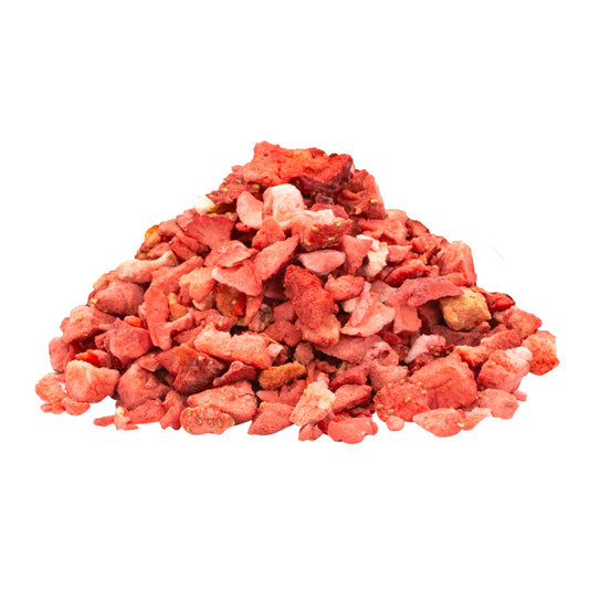 Freeze-Dried Strawberry Granules (No Sugar Added) - Strawberry Pieces - Strawberry Wholesale Canada - Strawberry Chocolate Trail Mix - Strawberry Granola