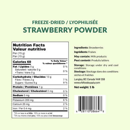 Freeze-Dried Strawberry Powder For Smoothies and Baking - Strawberry Smoothie - Gluten Free - No Additives