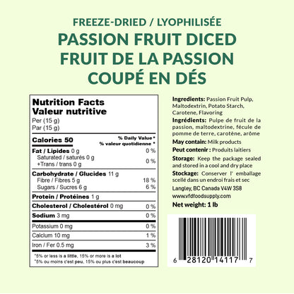 Freeze-Dried Passion Fruit Diced - Passion Fruit Cubes for Beverage and Baking - Snack-Sized Pieces - Passion Fruit Iced Tea