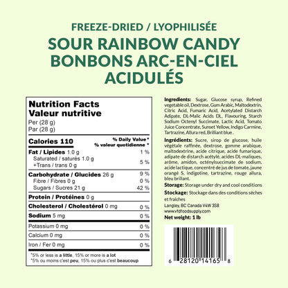 1 lb Freeze-Dried Sour Rainbow Candies