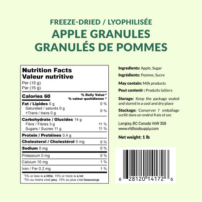 Freeze-Dried Apple Granules (Sweetened)