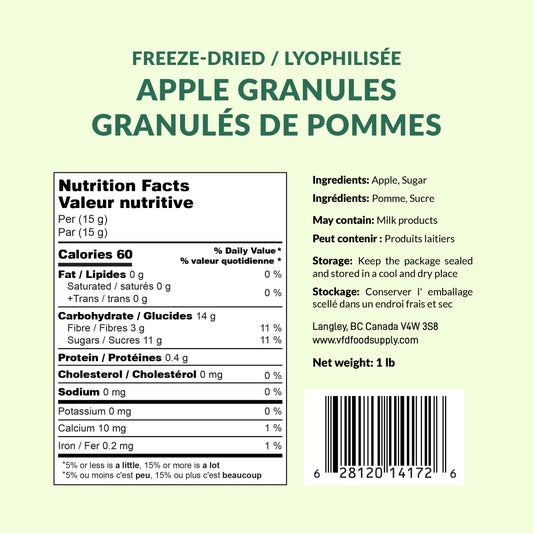 Freeze-Dried Apple Granules (Sweetened)