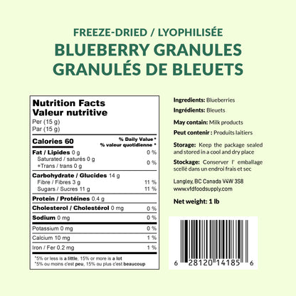 Freeze-Dried Blueberry Granules - Blueberry Fragments - Essential Ingredient for Blueberry Muffin / Blueberry Cake / Blueberry Waffle / Blueberry Scones