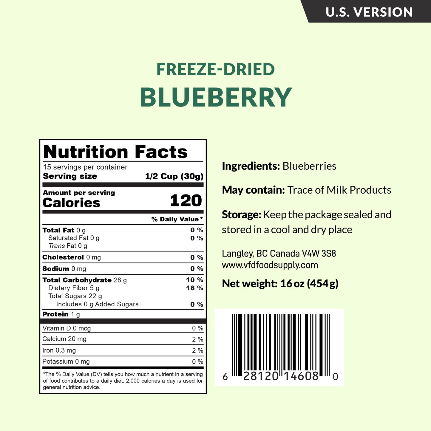 Freeze-Dried Blueberries - Premium Grade A Blueberries Snacks