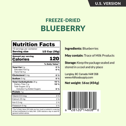 Freeze-Dried Blueberries - Premium Grade A Blueberries Snacks