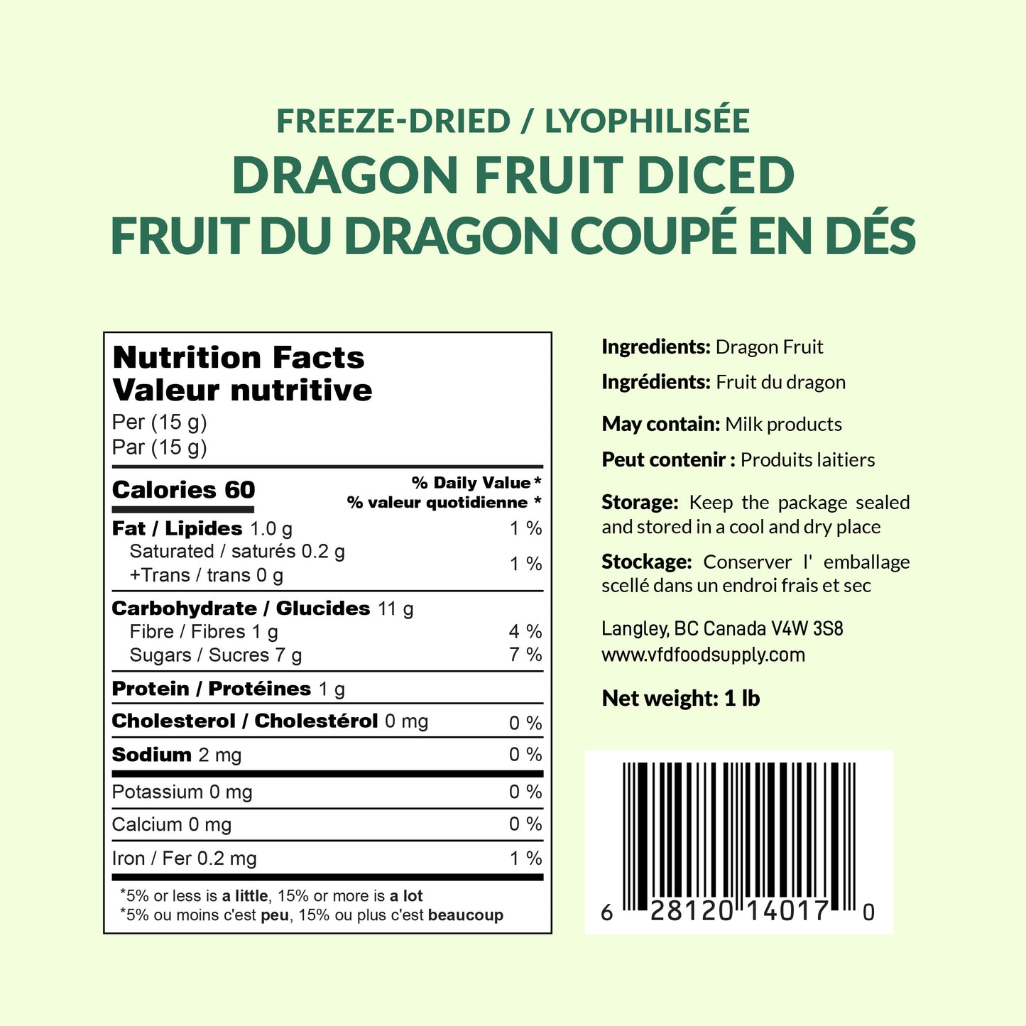 Freeze-Dried Dragon Fruit Diced For Baking and Snacks - Dragon Fruit Dices - Pitaya Diced - Tropical Drinks Recipe - Dragon Fruit Shake - Dragon Fruit Smoothie