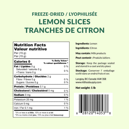 Freeze-Dried Lemon Slices Wholesale - Sliced Lemon - Lemon Cocktails - More Lemony than Conventional Dried - Lemon Tea - Popular Cocktail Garnishes