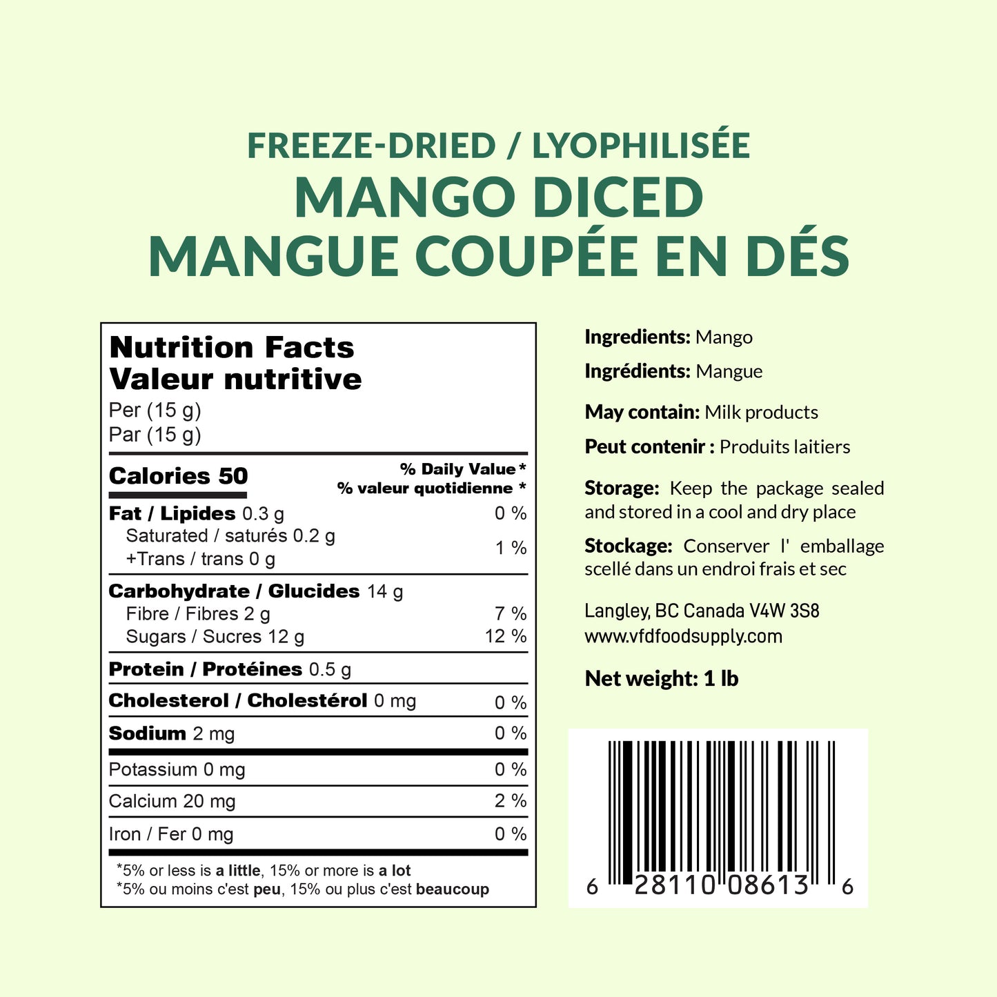 Freeze-Dried Mango Diced Mango Granules Wholesale - Mango Bulk Supply - Fruit Salad, Tropical Cocktail, Mango Salsa