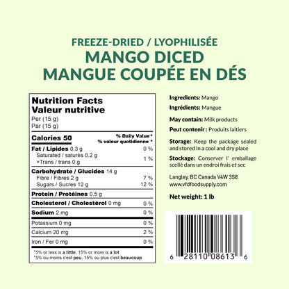 Freeze-Dried Mango Diced Mango Granules Wholesale - Mango Bulk Supply - Fruit Salad, Tropical Cocktail, Mango Salsa