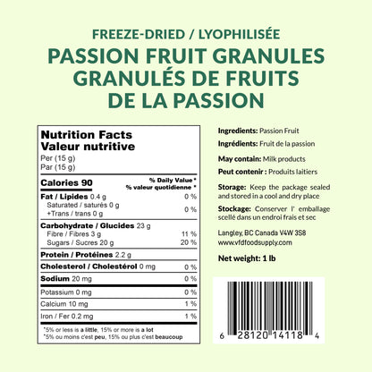 Freeze-Dried Passion Fruit Granules - Passion Fruit Flakes for Beverage and Baking - Gluten-Free Non-GMO