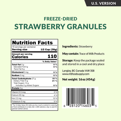 Freeze-Dried Strawberry Granules (No Sugar Added) - Strawberry Pieces - Strawberry Wholesale Canada - Strawberry Chocolate Trail Mix - Strawberry Granola
