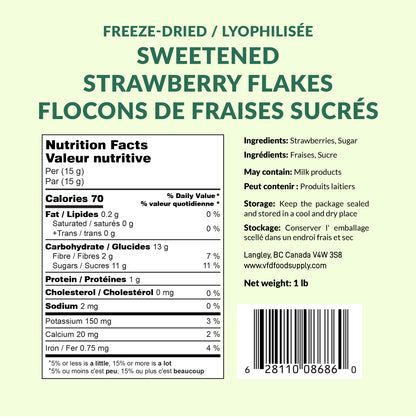 Sweetened Freeze-Dried Strawberry Flakes 1 lb