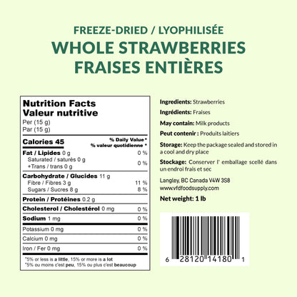 Freeze-Dried Whole Strawberries 1 lb