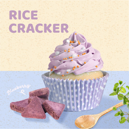 1 lb Freeze-Dried Rice Crackers (Blueberry) – Healthy Baby Food & Guilt-Free Snack - No Sugar Added - No Preservatives