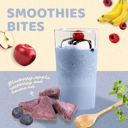 1 lb Freeze-Dried Blueberry Mix Smoothie Bites – Instant Smoothie Delight with Real Fruit (Blueberry, Apple, Raspberry, Banana) – No Chopping, No Mess, Just Blend!