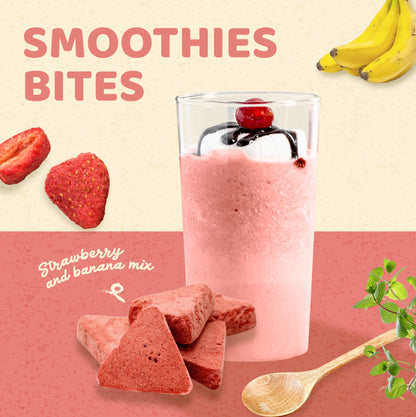 1 lb Freeze-Dried Strawberry Mix Smoothie Bites – Instant Smoothie Delight with Real Fruits (Strawberry, Banana) – No Chopping, No Mess, Just Shake!