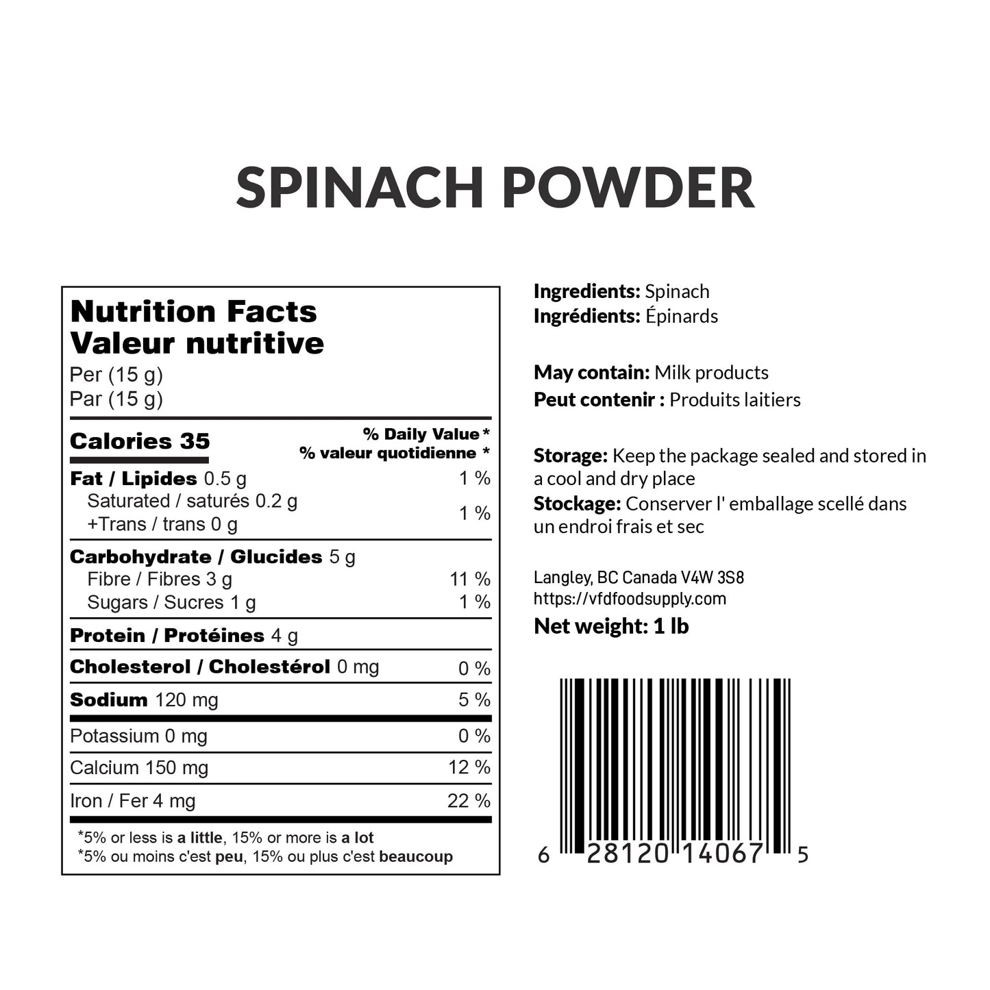 Spinach Powder - Non GMO - No Additives - Food Ingredient Supplier - Natural Food Colouring - Spinach Smoothie