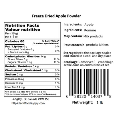 Freeze-Dried Apple Powder - Pure Apple Powder - Gluten Free - No Sugar Added - Apple Spice - Baking Ingredient - Apple Smoothie