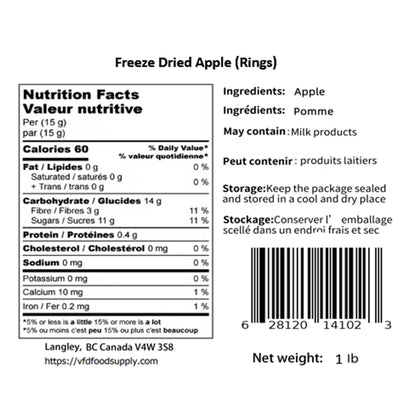 Freeze-Dried Apple Rings - 100% Natural Healthy Snacks - Fuji Apples - Vitamin C Boost - Naturally Sweet, Dried Apple Slice