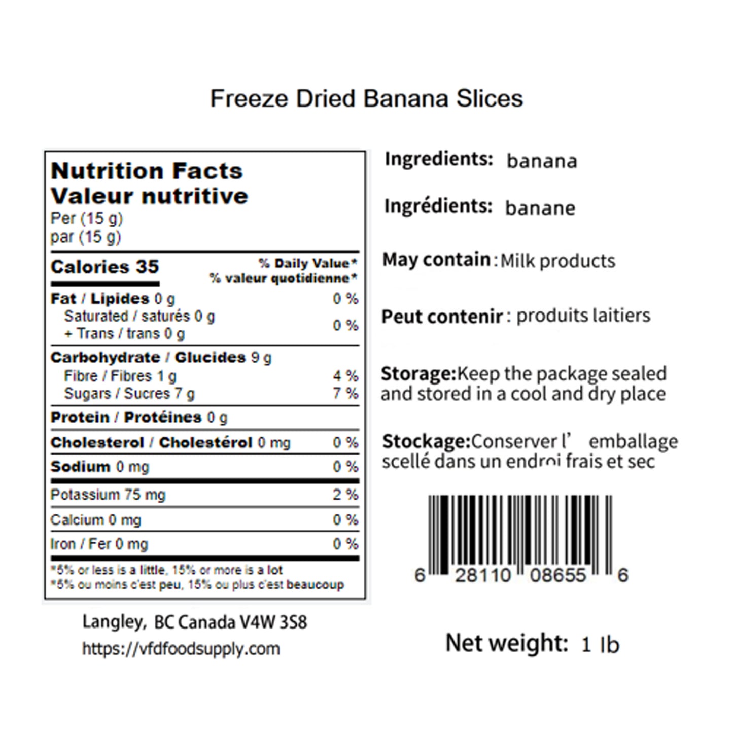 Freeze-Dried Banana Sliced - Banana Slices - Freeze-Dried Banana Chips - Ready to Eat - Up to 97% Nutrients Retained - School Lunch - Camping Food