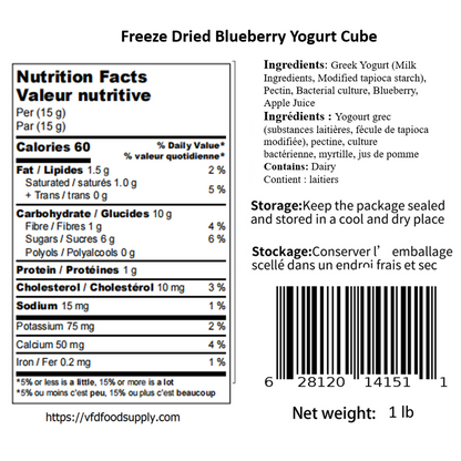 Freeze-Dried Yogurt Bites (Blueberry), 1 lb - Made with Real Canadian Yogurt - No Sugar Added, 100% Natural