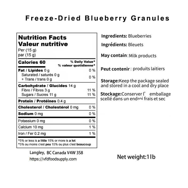 Freeze-Dried Blueberry Granules - Blueberry Fragments - Essential Ingredient for Blueberry Muffin / Blueberry Cake / Blueberry Waffle / Blueberry Scones