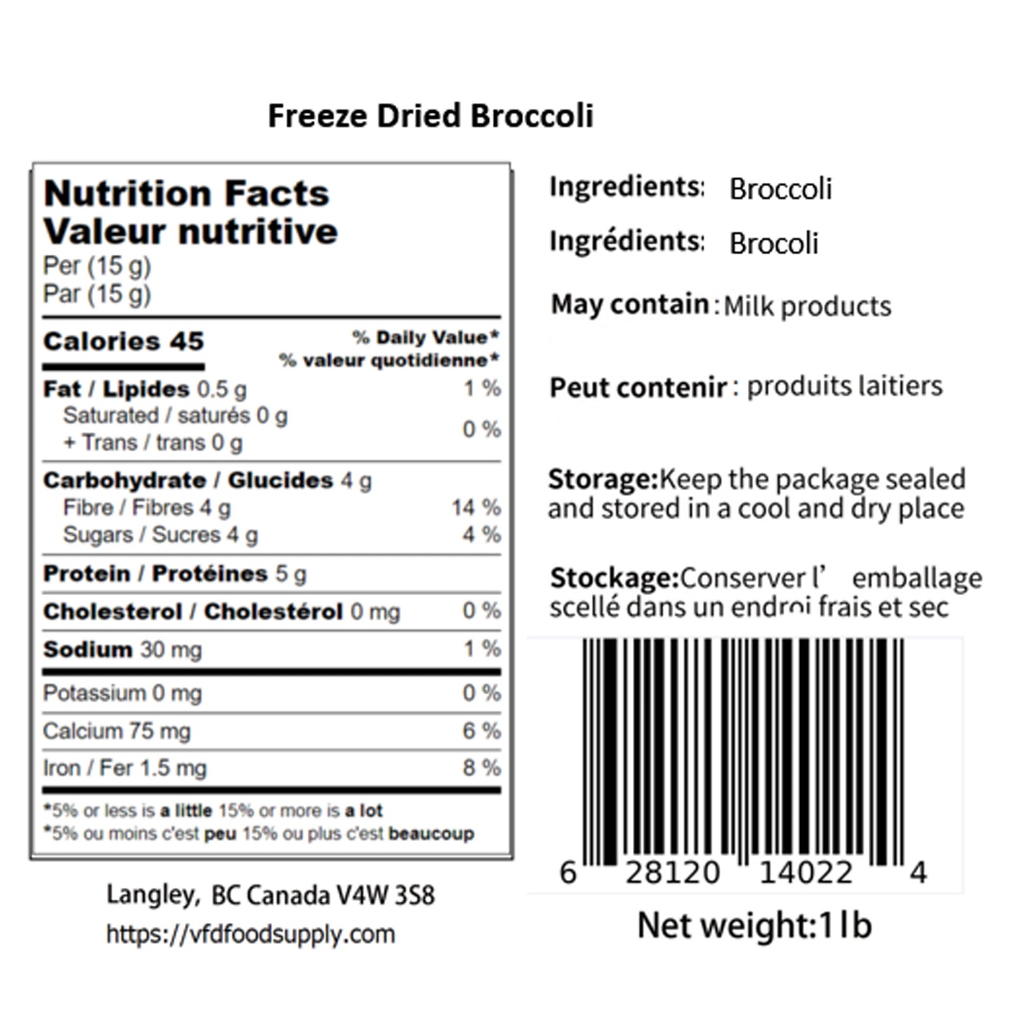 Freeze-Dried Broccoli Bulk - Broccoli Florets - Unflavored - Instant Salad - Cooking Ingredient - Vegetable Crisp