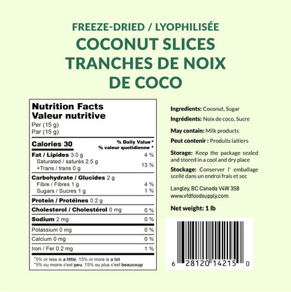 Freeze-Dried Sweetened Coconut Chips | Crispy Coconut Slices Snack