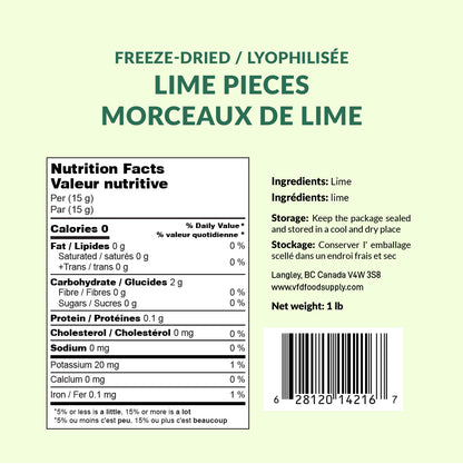Freeze-Dried Lime Pieces – A Zesty, Ready-to-Use Garnish for Beverages, Cocktails & Foodservice