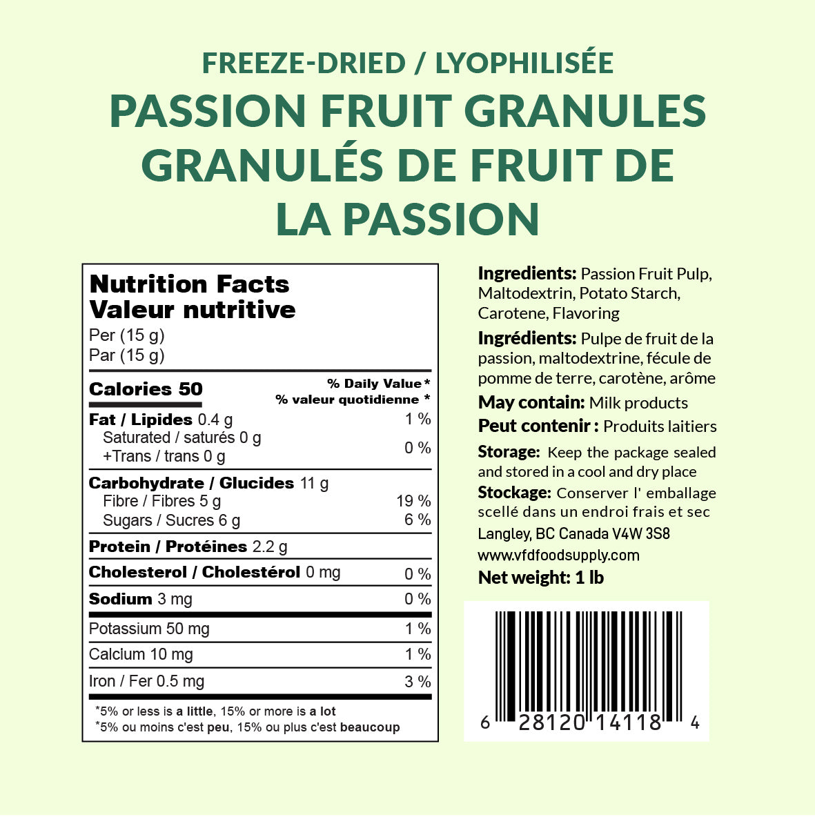 Freeze-Dried Passion Fruit Granules - Passion Fruit Flakes for Beverage and Baking - Gluten-Free Non-GMO