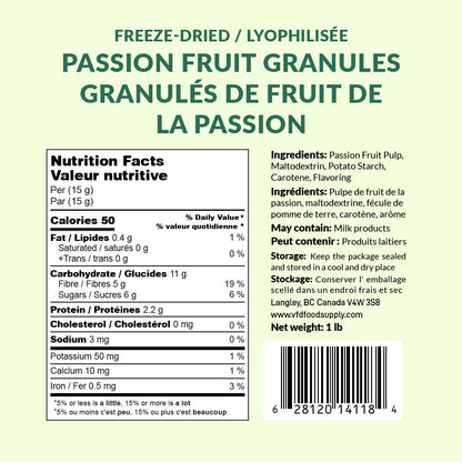 Freeze-Dried Passion Fruit Granules - Passion Fruit Flakes for Beverage and Baking - Gluten-Free Non-GMO