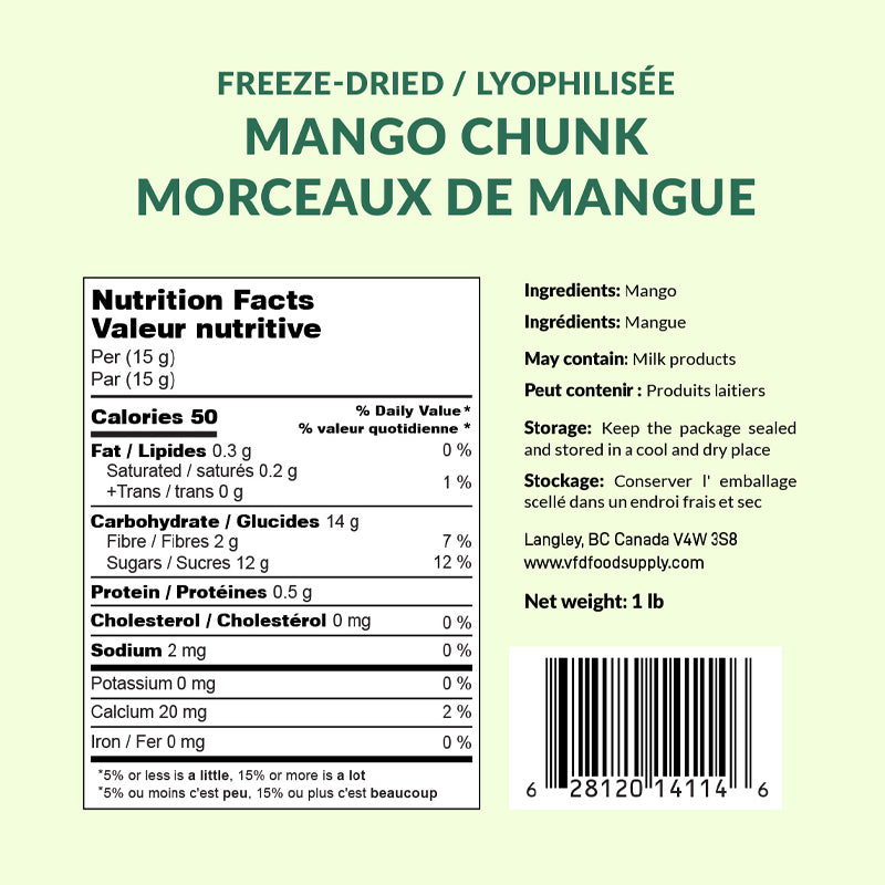 Freeze Dried Mango Chunks - Mango Chips - Healthy Snack on the Go