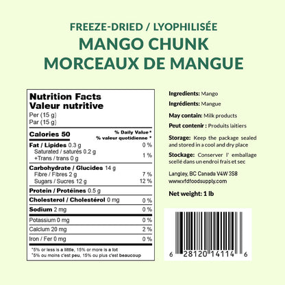 Freeze Dried Mango Chunks - Mango Chips - Healthy Snack on the Go