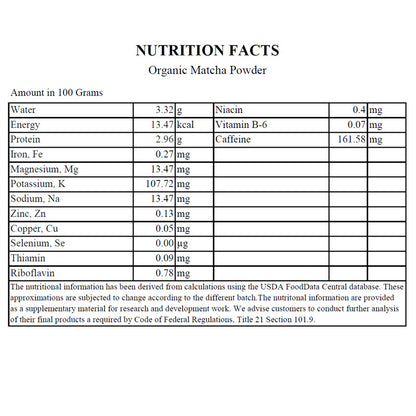 Organic Matcha Powder - 1 lb - Culinary Grade