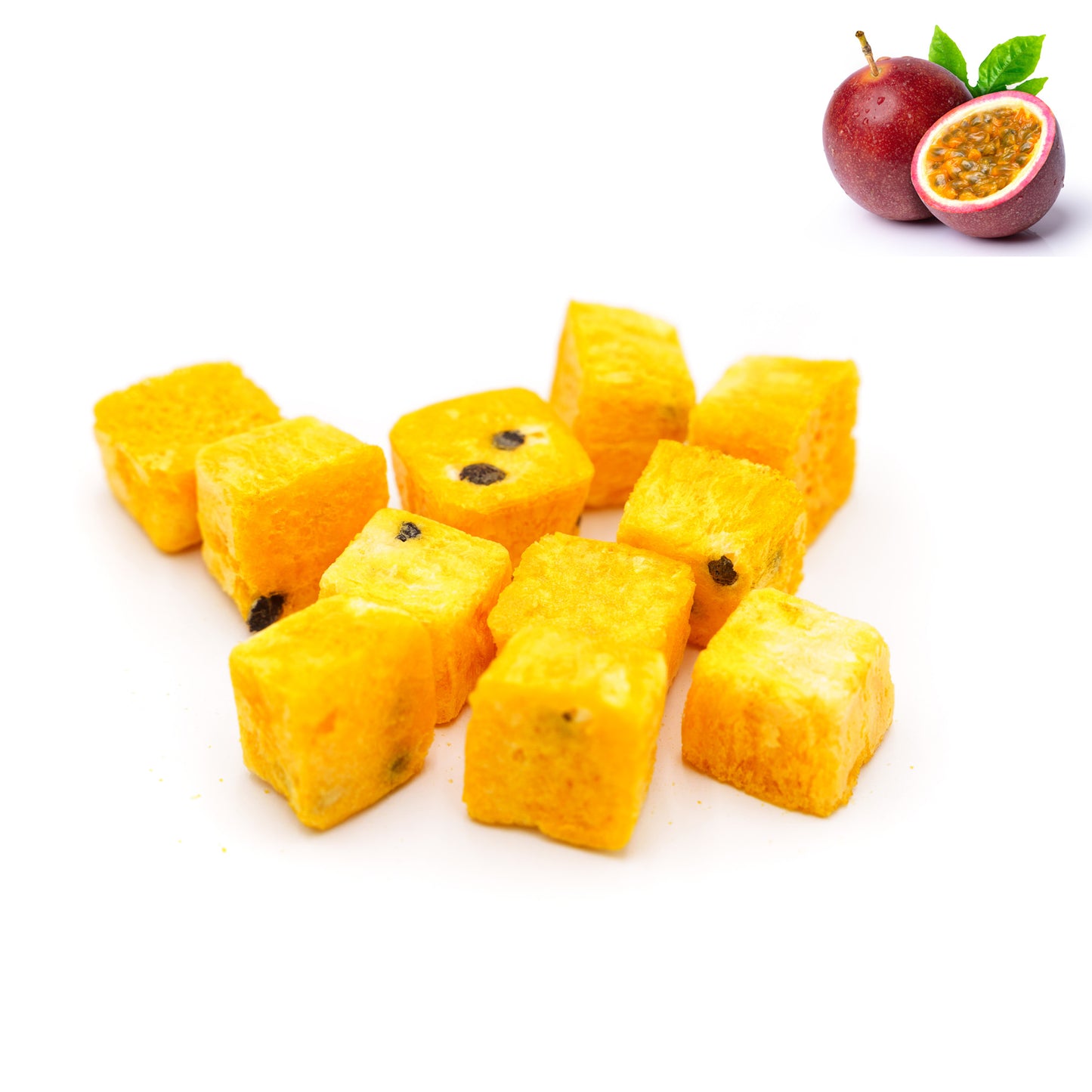 Freeze-Dried Passion Fruit Diced - Passion Fruit Cubes for Beverage and Baking - Snack-Sized Pieces - Passion Fruit Iced Tea