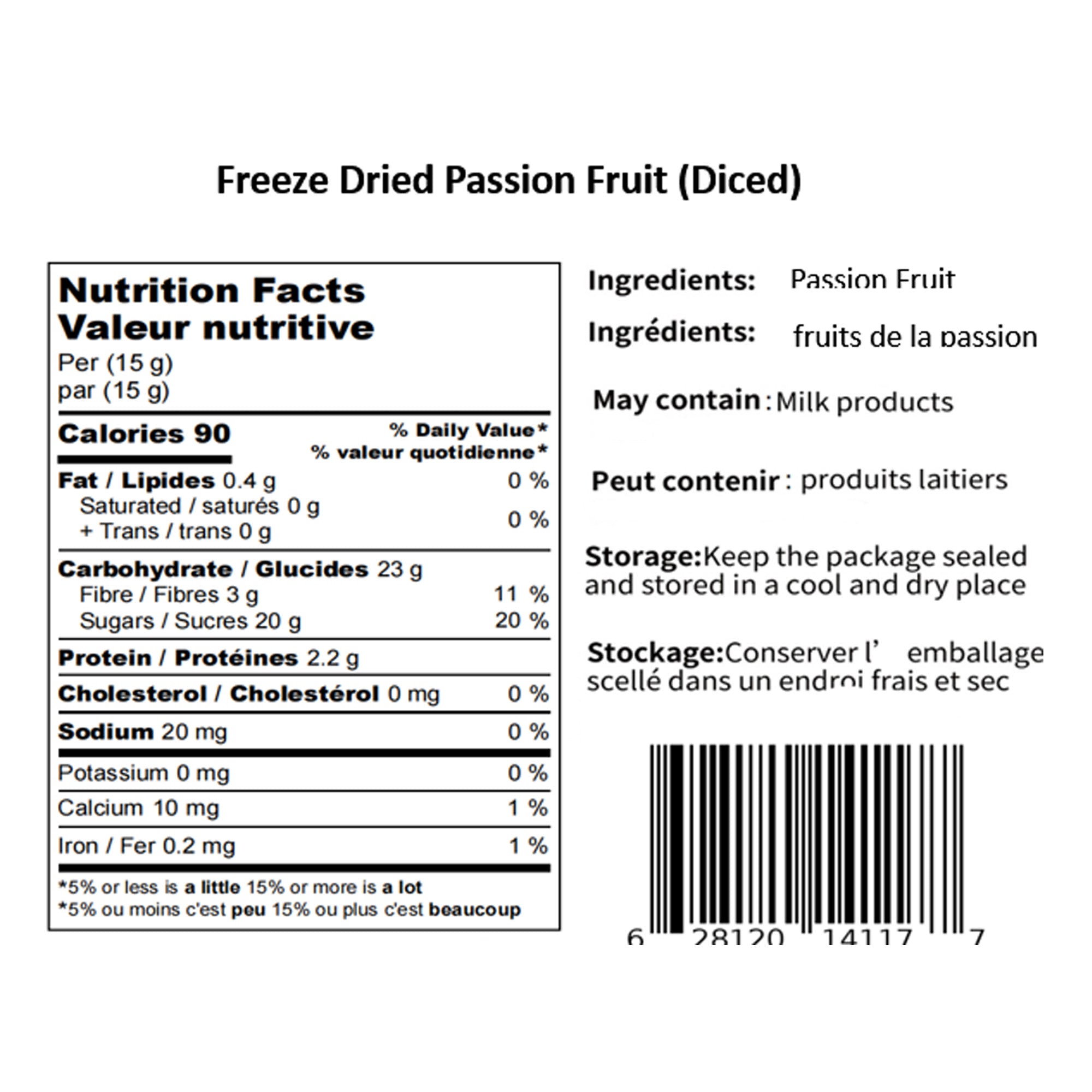 Freeze Dried Passion Fruit Diced | Passion Fruit Chunks for Beverage and Baking