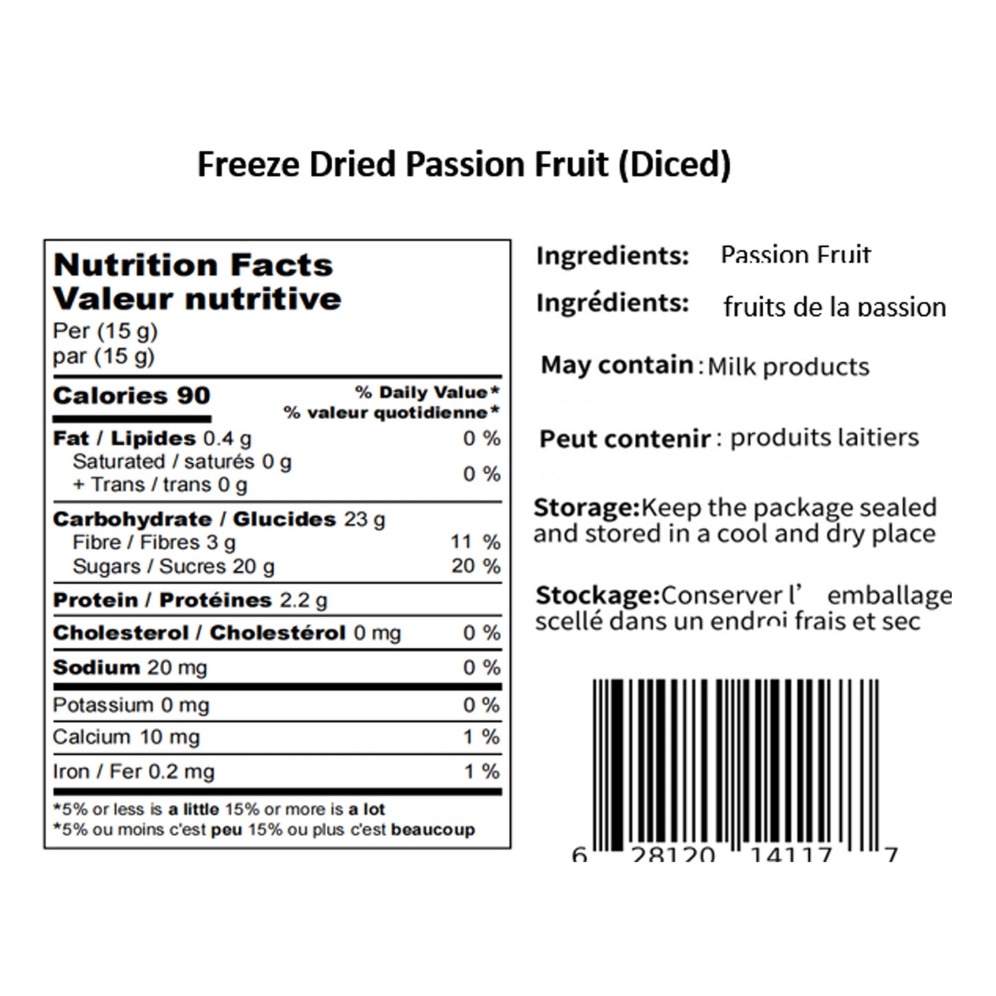 Freeze-Dried Passion Fruit Diced - Passion Fruit Cubes for Beverage and Baking - Snack-Sized Pieces - Passion Fruit Iced Tea