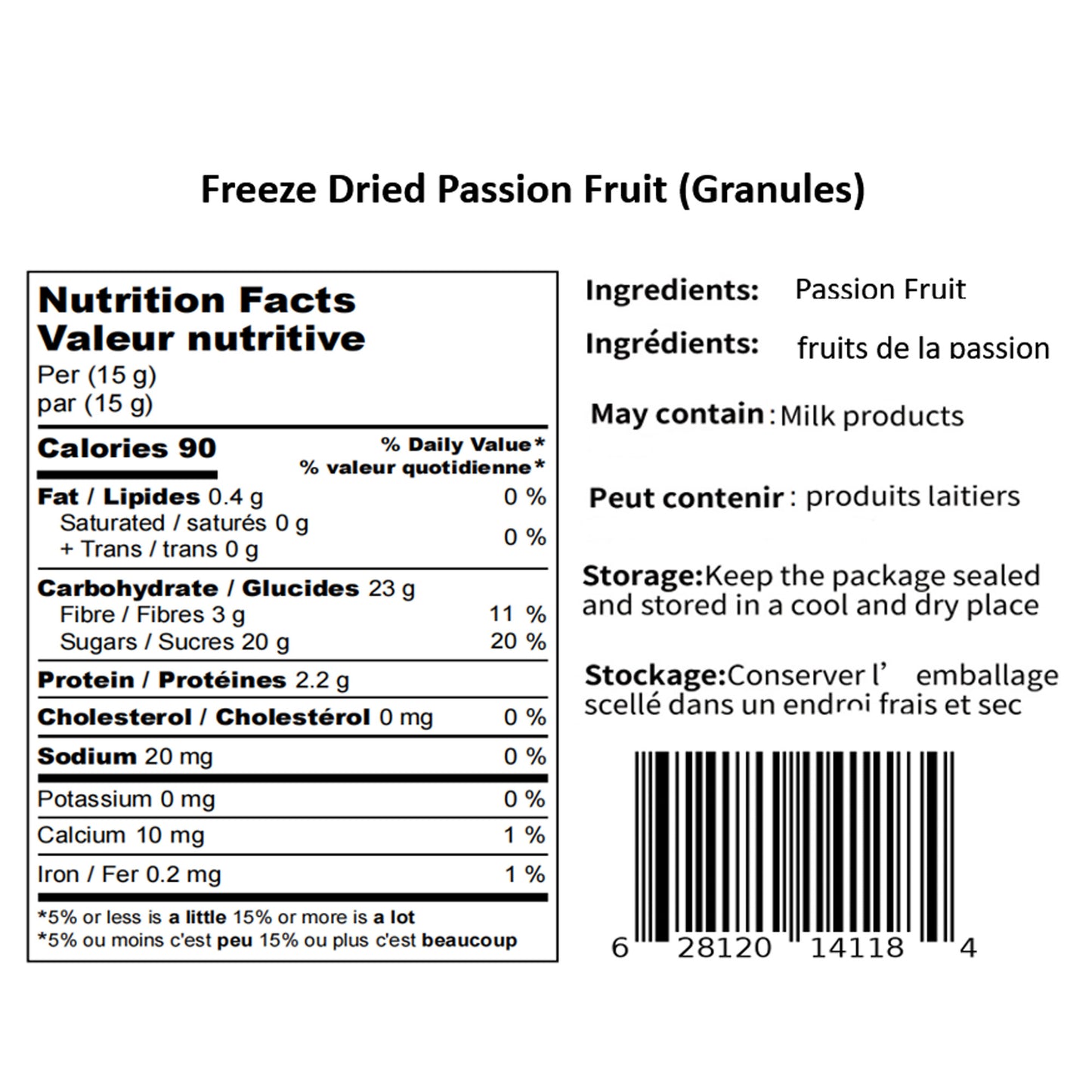 Freeze-Dried Passion Fruit Granules - Passion Fruit Flakes for Beverage and Baking - Gluten-Free Non-GMO