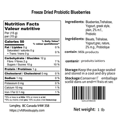 Freeze-Dried Probiotic Blueberries - Digestive Health - Healthy Snack