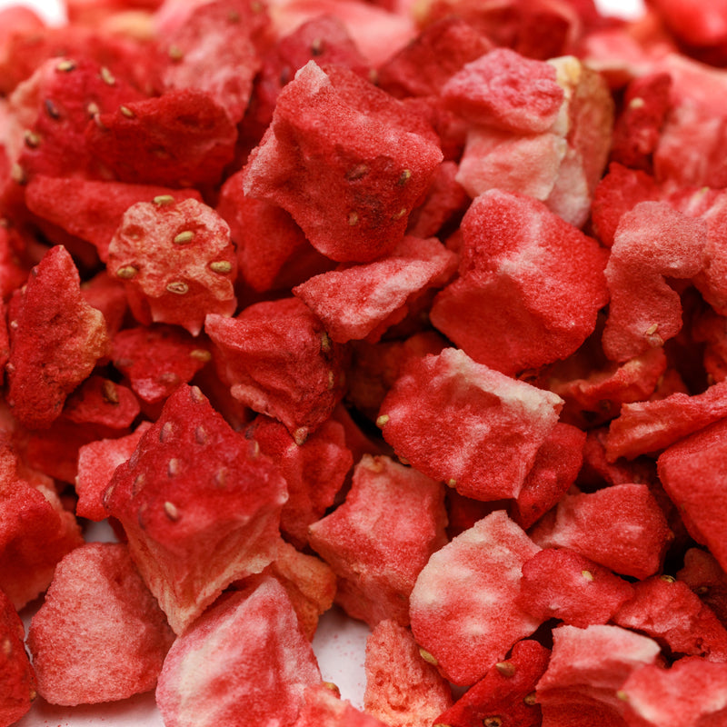 Freeze-Dried Strawberries (Diced) - No Sugar Added - Trail Mix - Bulk Baking & Chocolate Filling Ingredient