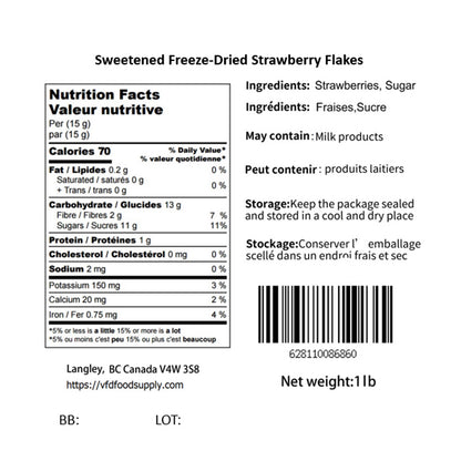 Sweetened Freeze-Dried Strawberry Flakes 1 lb